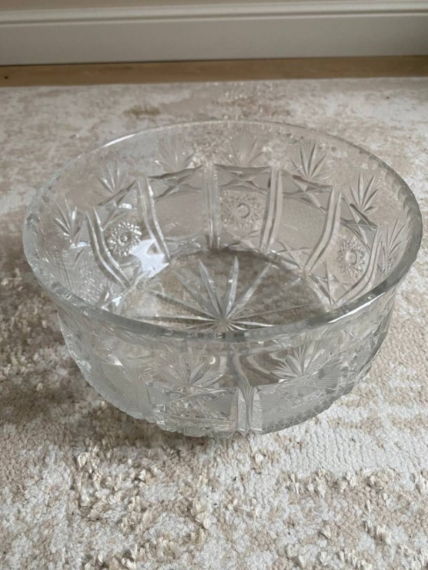 Kryształowa misa PRL elegancka owocarka z lat 70