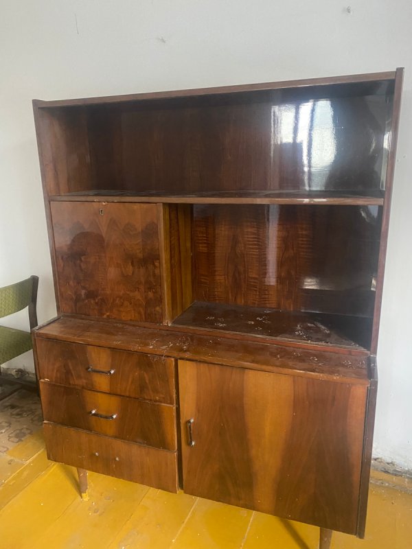 Kredens Meblościanka PRL z nadstawką lata 60 70 - 01 Kredens Meblościanka PRL z nadstawką lata 60 70 - 01