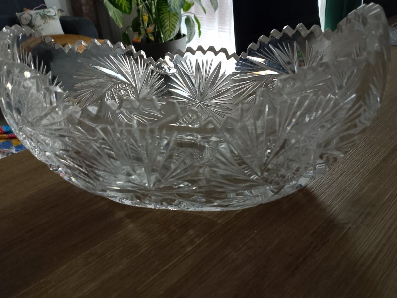 Kryształowa misa gondola, lata 70