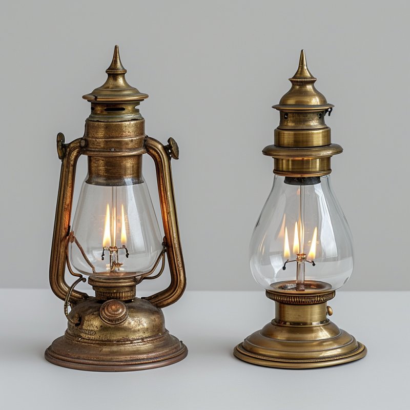 Zestaw 2 lamp naftowych z lat 1910
