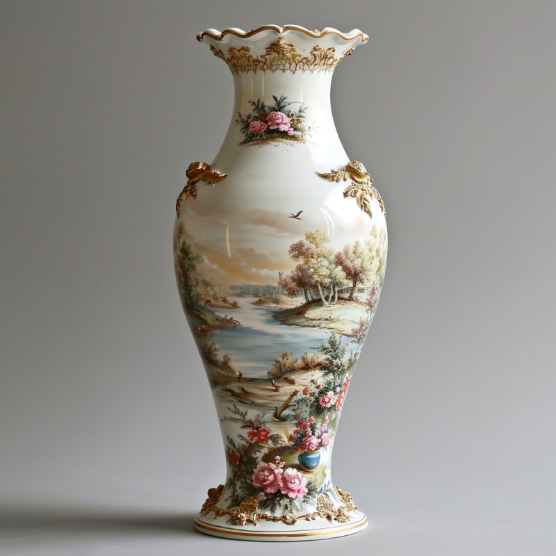Waza Porcelanowa z Końca XIX Wieku, Francja