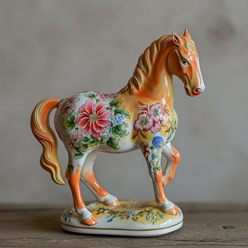 Figurka konia z porcelany, Małopolska
