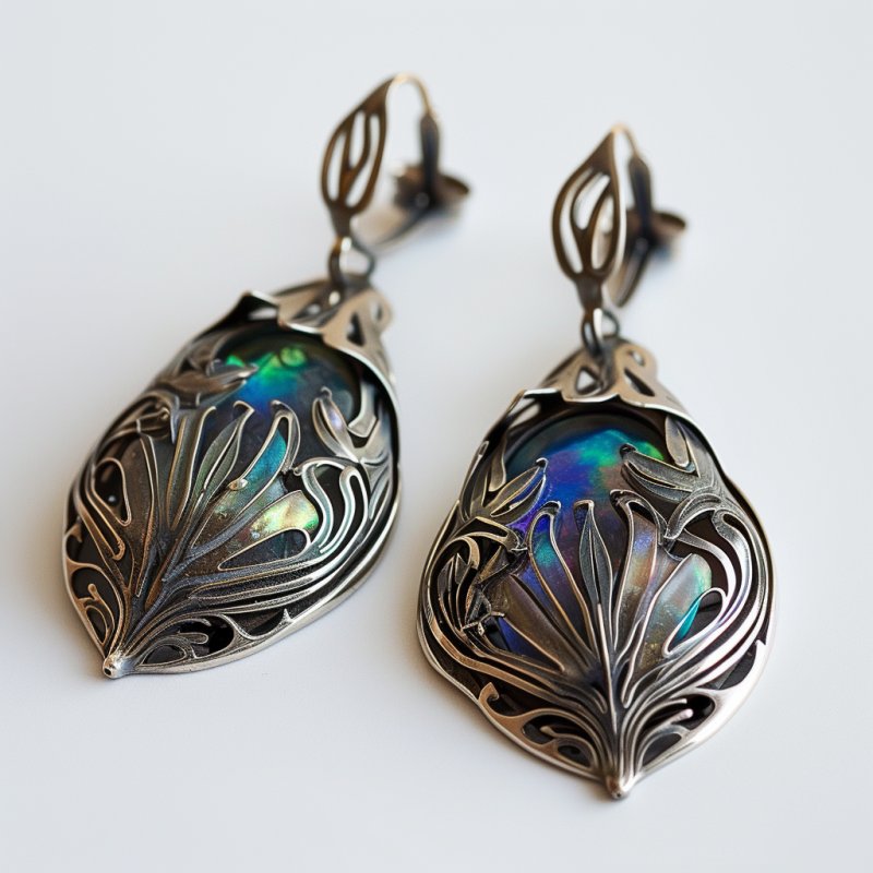 Unikatowe kolczyki Art Nouveau z początku XX wieku - 01 Unikatowe kolczyki Art Nouveau z początku XX wieku - 01