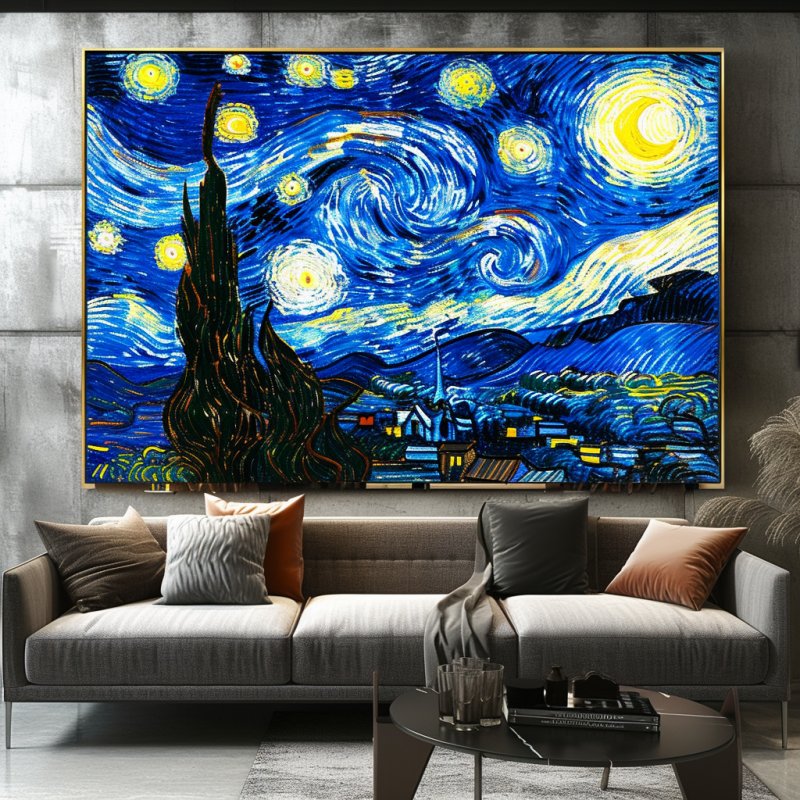 Reprodukcja Gwieździsta Noc Vincenta van Gogha z Lat 90 - 01 Reprodukcja Gwieździsta Noc Vincenta van Gogha z Lat 90 - 01