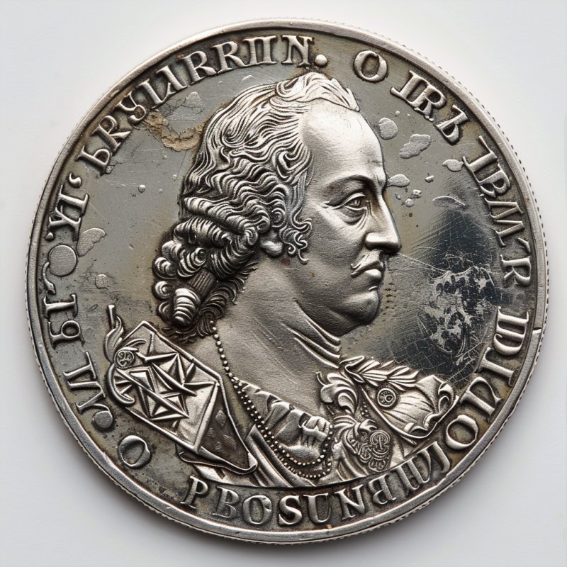 Srebrny rubel z Epoki Piotra Wielkiego - 01