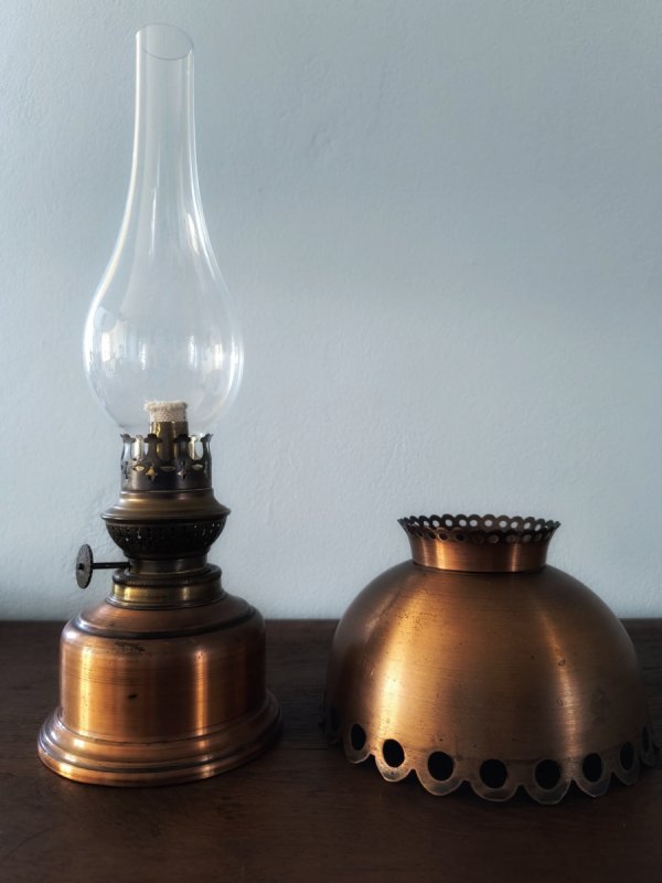 Lampa naftowa miedziana Kosmos Brenner z poł. XX w - 04