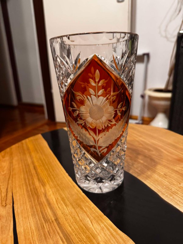 Wazon Kryształowy bursztyn