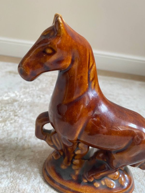 Wyjątkowa figurka konia PRL kamionka vintage - 03