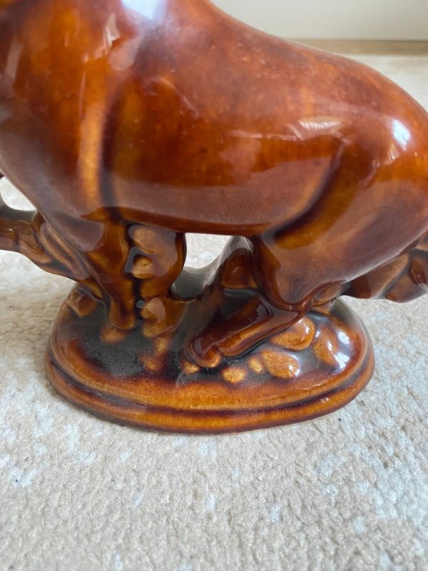 Wyjątkowa figurka konia PRL kamionka vintage - 05