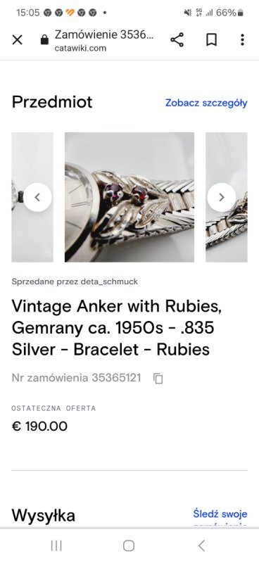 Witam mam na sprzedaż zegarek damski zsrebra i