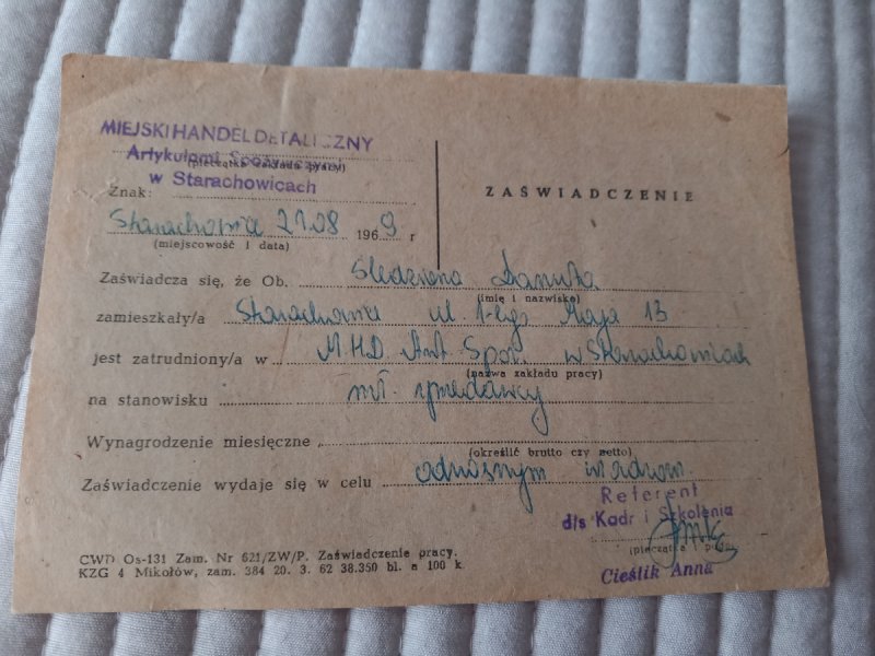 Zaświadczenie