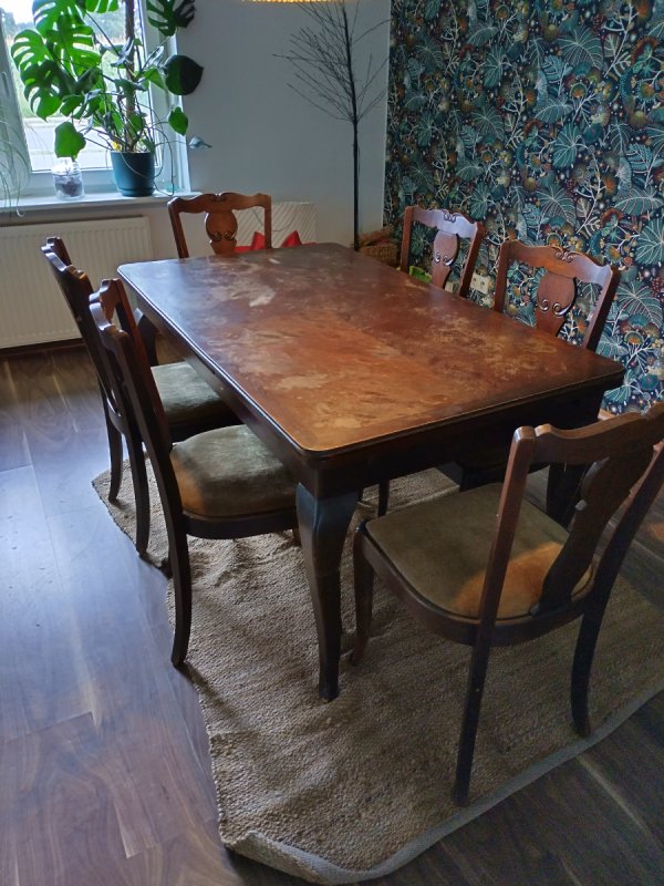 Stół rozkładany vintage + 6 krzeseł 250 cm - 04