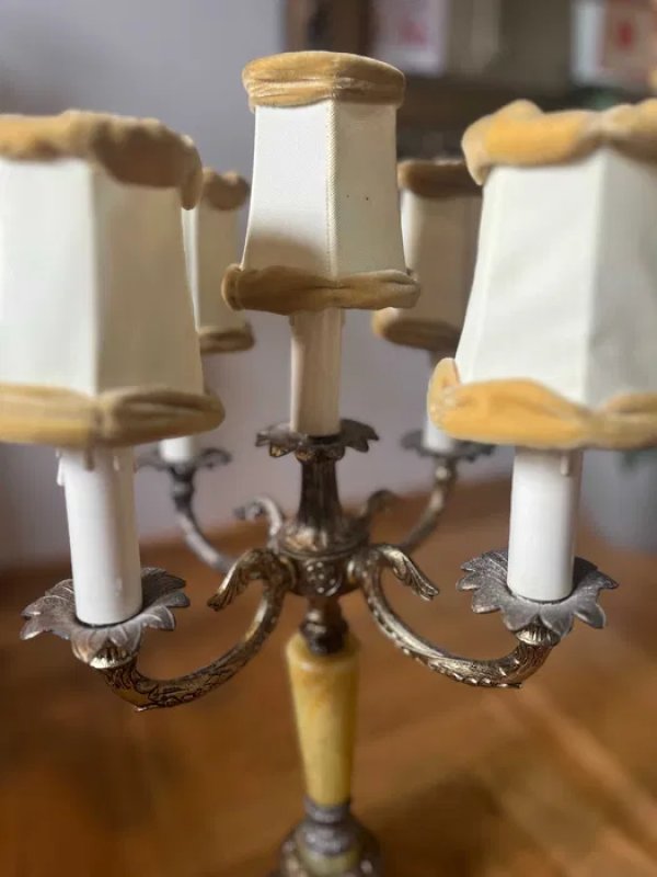 Mosiężna lampa unikat 5 żarówek - 01