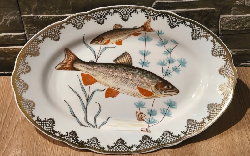 Półmisek porcelanowy owalny na ryby