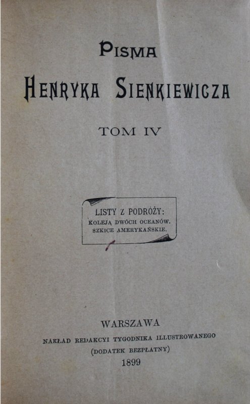 Pisma Henryka Sienkiewicza, Tom IV