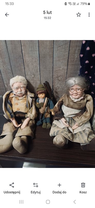 3 lalki babcia Dziadek I wnuczek