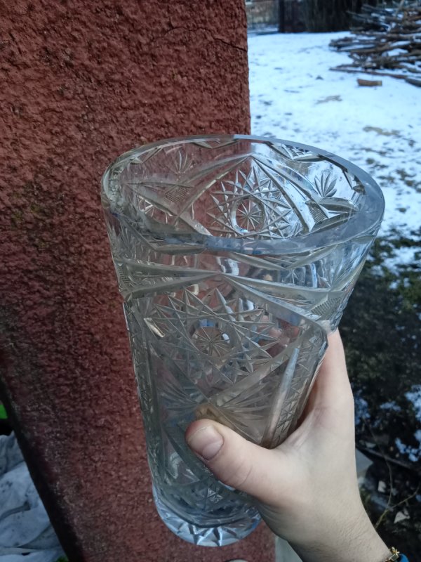 Wazon kryształowy z grubego szkła