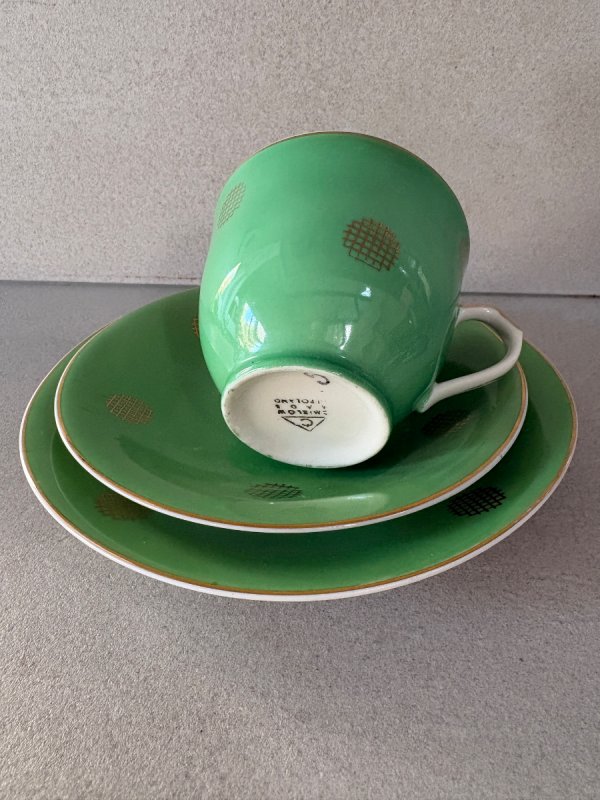 Ćmielów zestaw filiżanka, talerzyk i spodek - 01