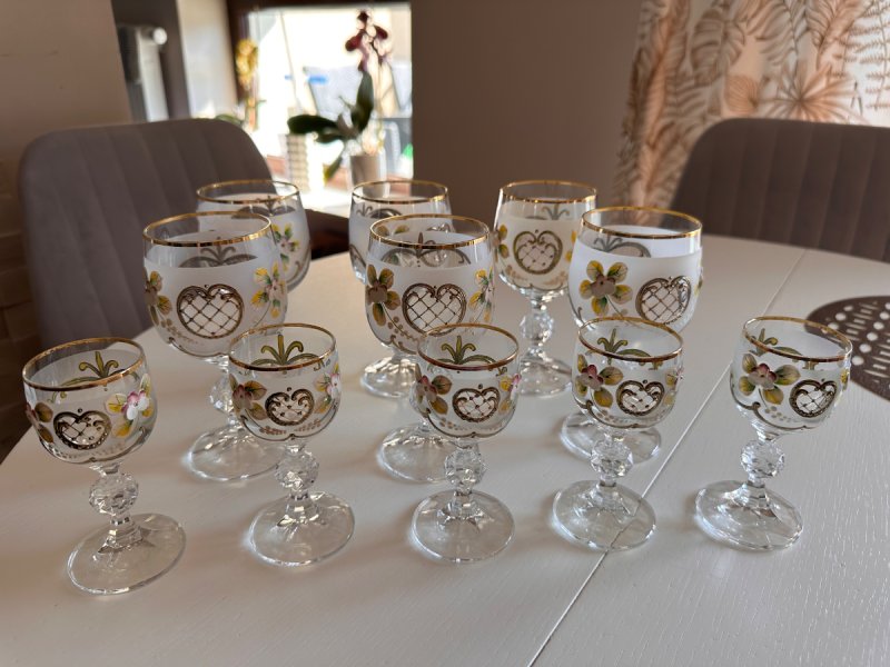 Kryształowe kieliszki Bohemia. Handmade