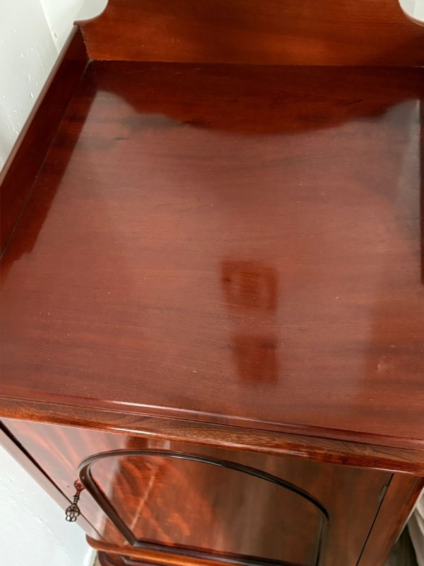 Szafka mahoniowa, Anglia, oryg. ceramiczne rolki - 03