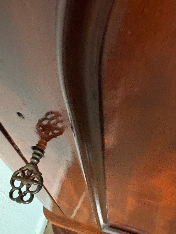 Szafka mahoniowa, Anglia, oryg. ceramiczne rolki - 04