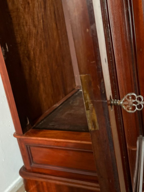 Szafka mahoniowa, Anglia, oryg. ceramiczne rolki - 05