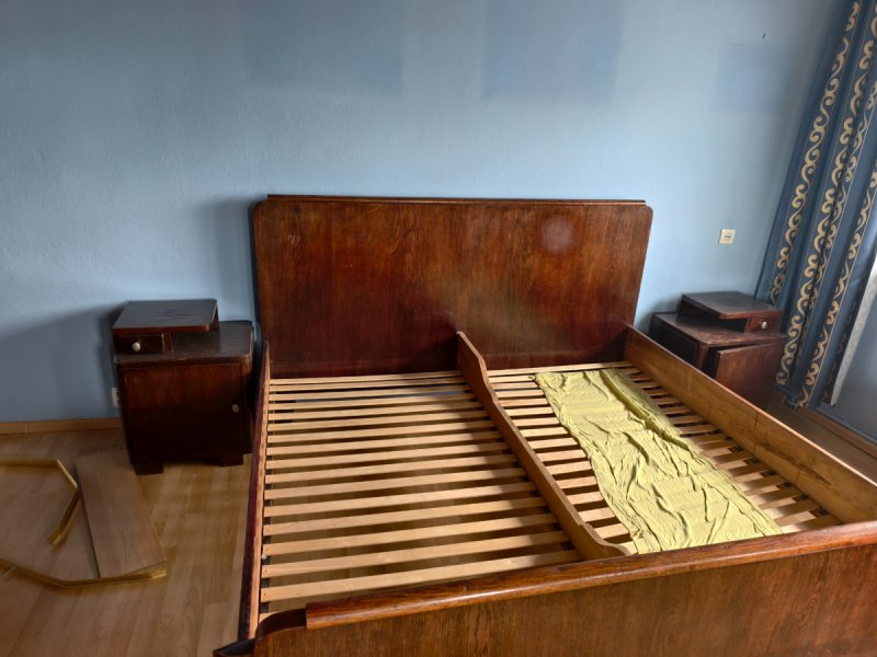 Komplet sypialniany PRL lata 70 / fornir czeczot / - 02