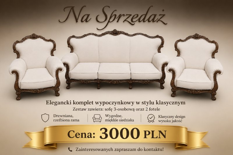 Stylowy komplet wypoczynkowy
