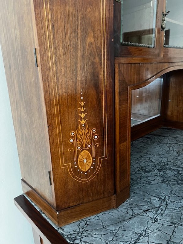 Zabytkowy kredens salonowy z intarsjami, ArtDeco - 05