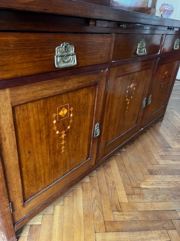 Zabytkowy kredens salonowy z intarsjami, ArtDeco - 06