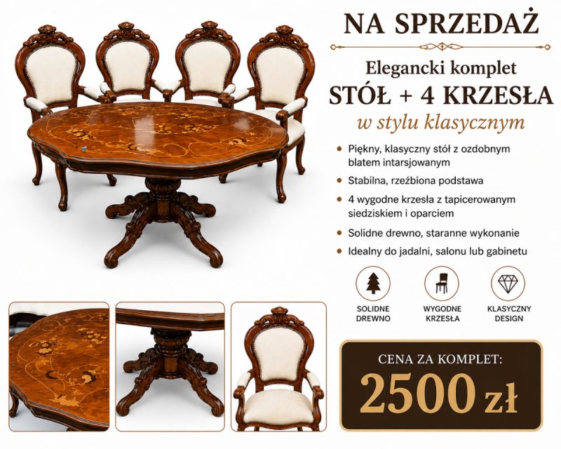 Stół + 4 krzesła