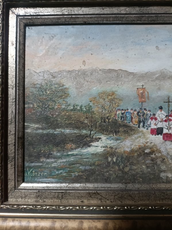 Ręcznie malowany obraz sygnowany,krajobraz górski - 02