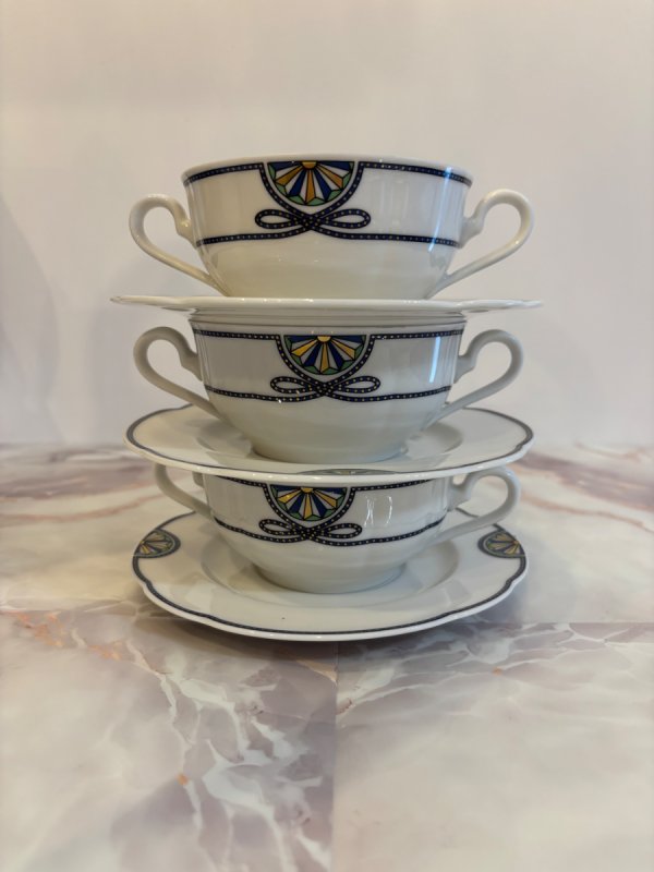 Bulionówki Rosenthal z spodkami (3 pary)