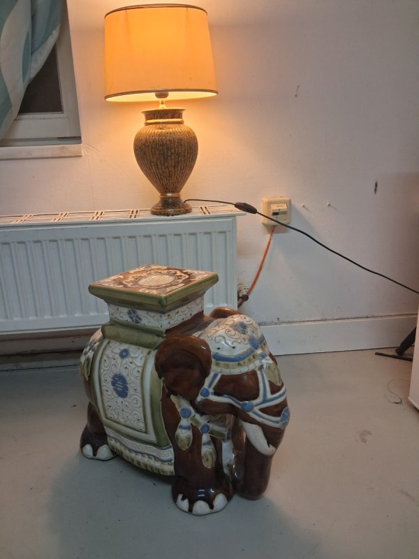 Duzy slon ceramiczny chinoiserie lata 60 vintyge
