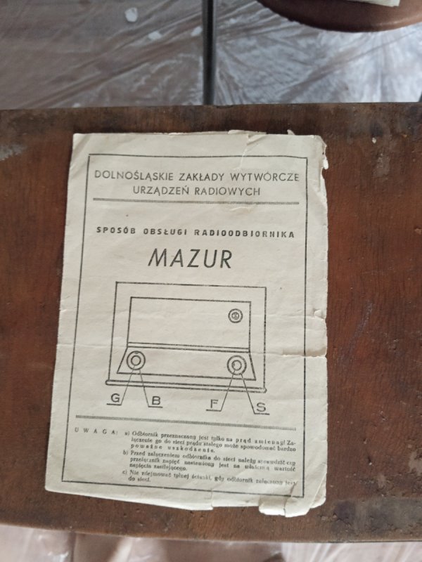 Radio lampowe model Mazur - 02 Radio lampowe model Mazur - 02