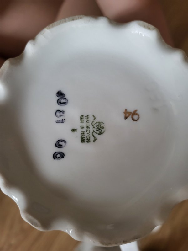 Porcelanowy serwis kawowy Wałbrzych, prl, 10 osób, - 05