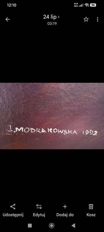 Obraz olejny Modrawskiej