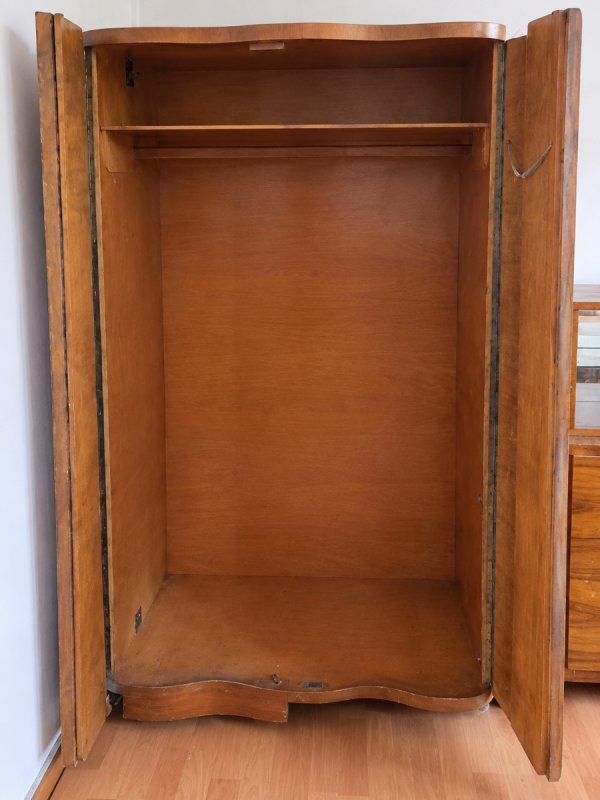 Komplet mebli Art Deco kredens, stół, szafa - 02
